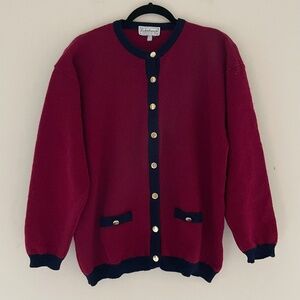 Vintage Wool Cardigan Womens M Scotland Preppy Whimsigoth Knit Sweater Academia